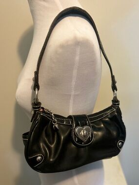 Genna De Rossi Vintage Y2K Black Faux Leather Shoulder Purse